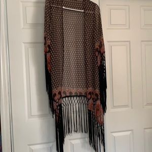 LF MILLAU Kimono sheer with fringe Size XS